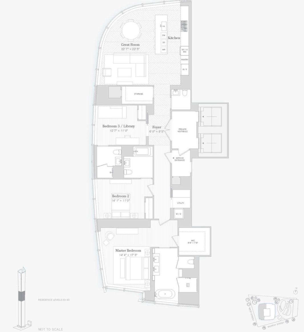 Floorplan for 111 Murray Street, 43W