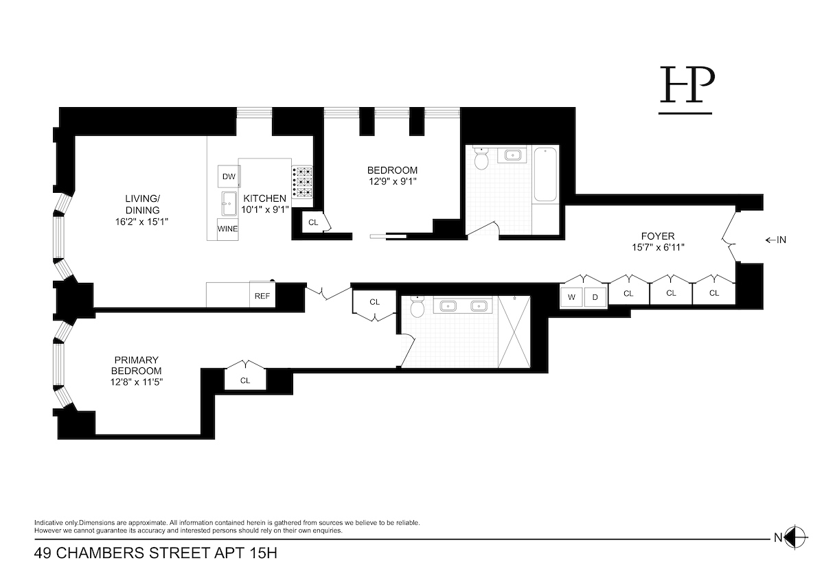 Floorplan for 49 Chambers Street, 15H