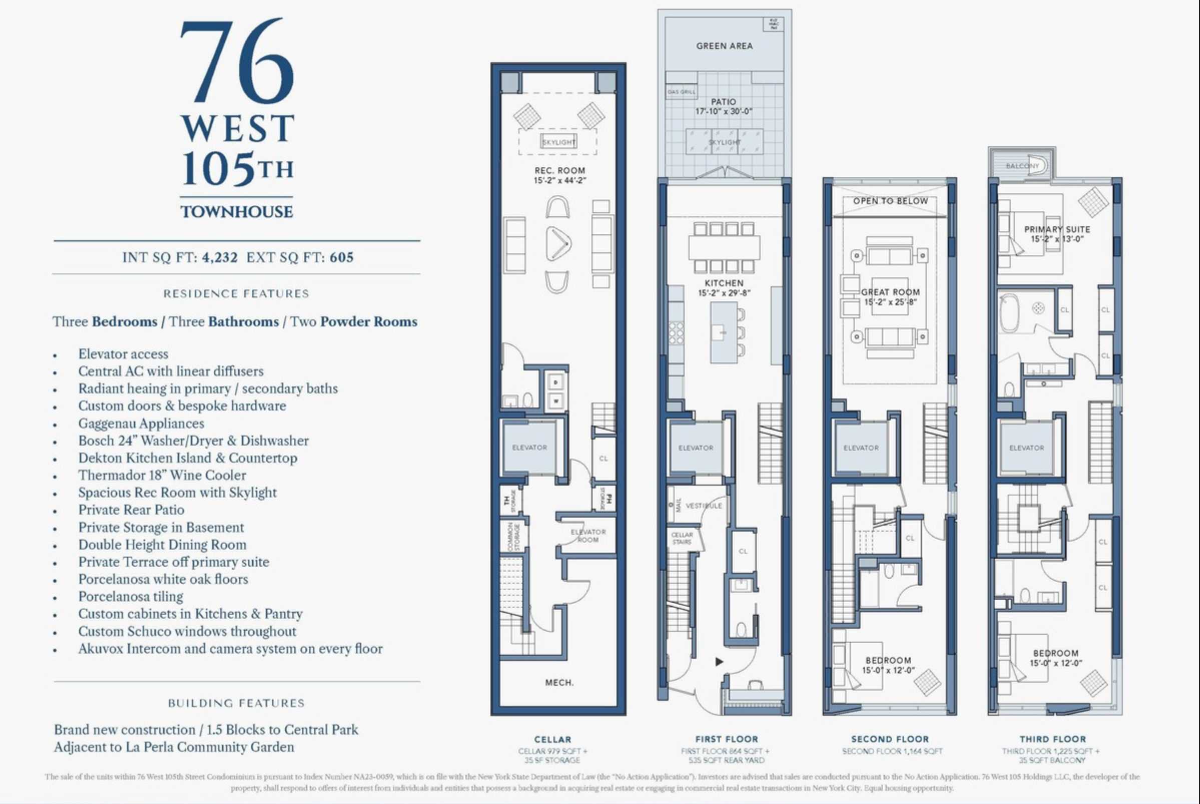 Floorplan for 76 West 105th Street, TH