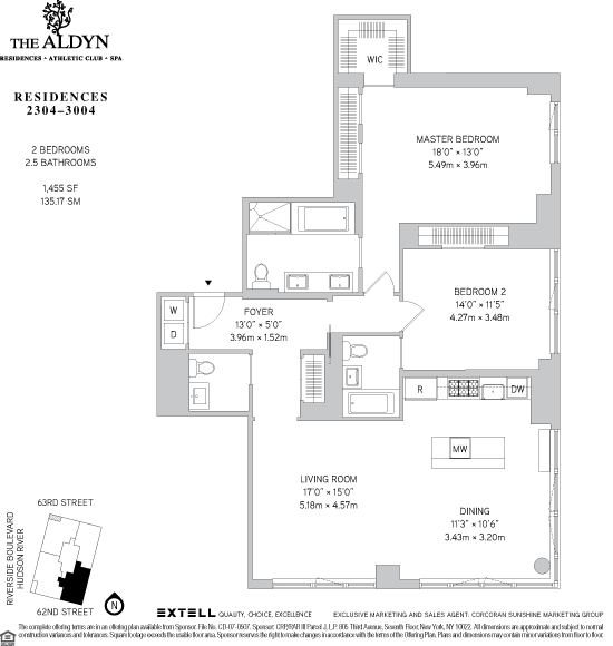 Floorplan for 60 Riverside Boulevard, 3004