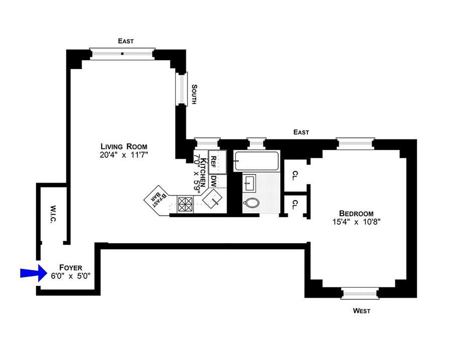 Floorplan for 162 West 56th Street, 1602