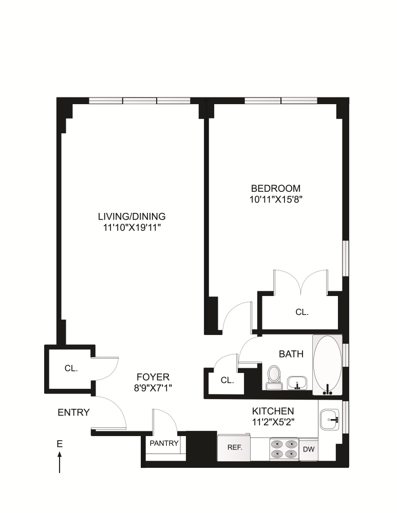 Floorplan for 166 East 35th Street, 10G