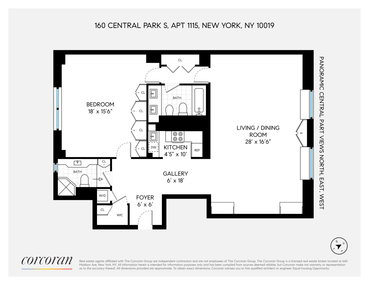 Floorplan for 160 Central Park, 1115A