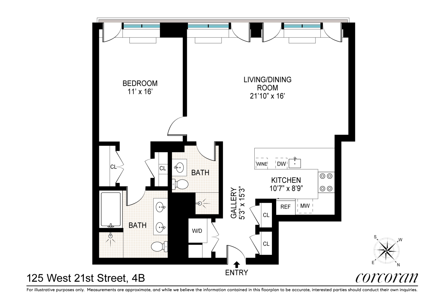 Floorplan for 125 West 21st Street, 4B