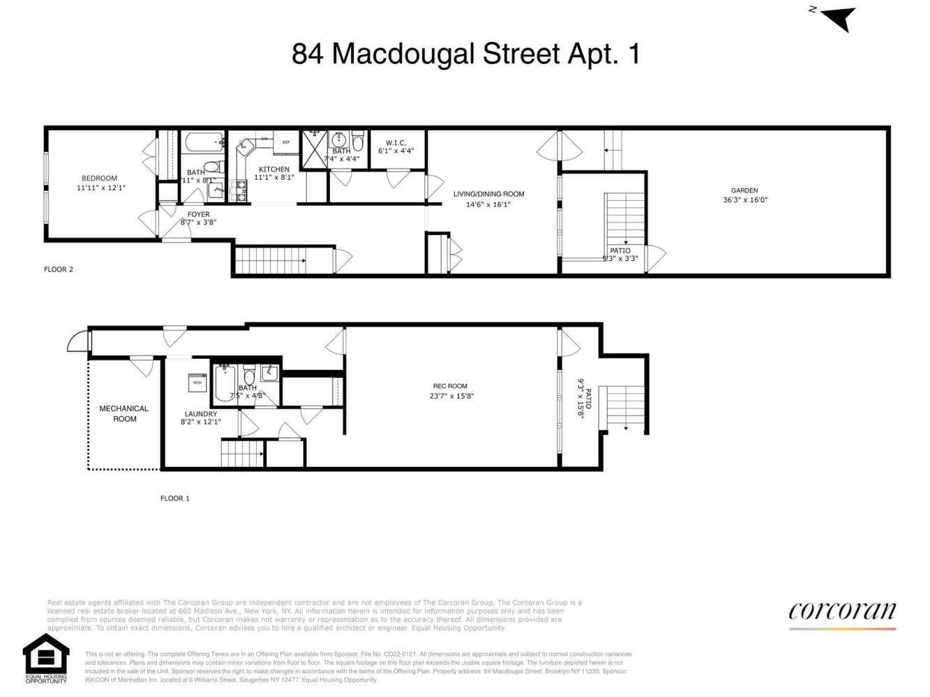 Floorplan for 84 Macdougal Street, 1