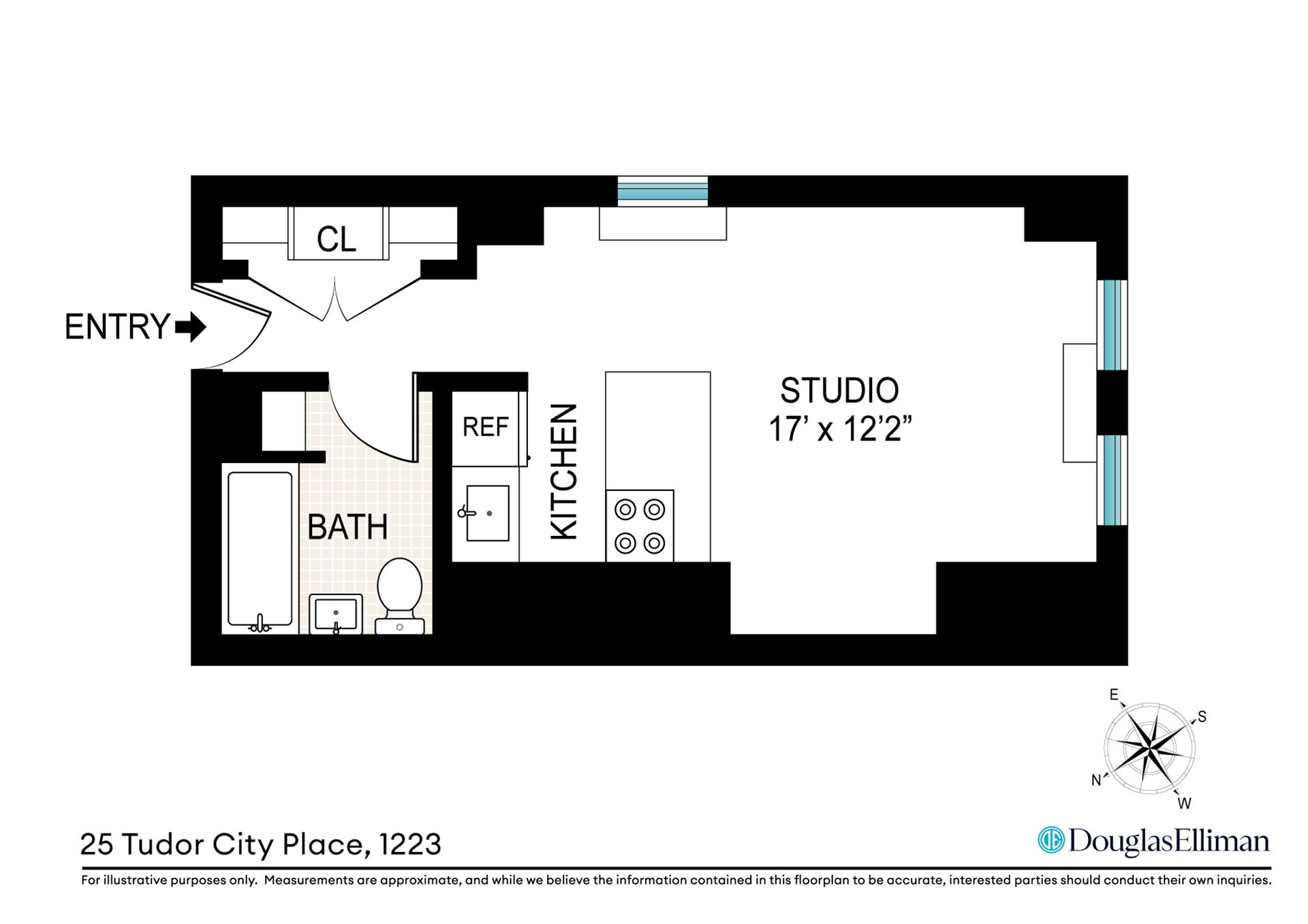 Floorplan for 25 Tudor City Place, 1223