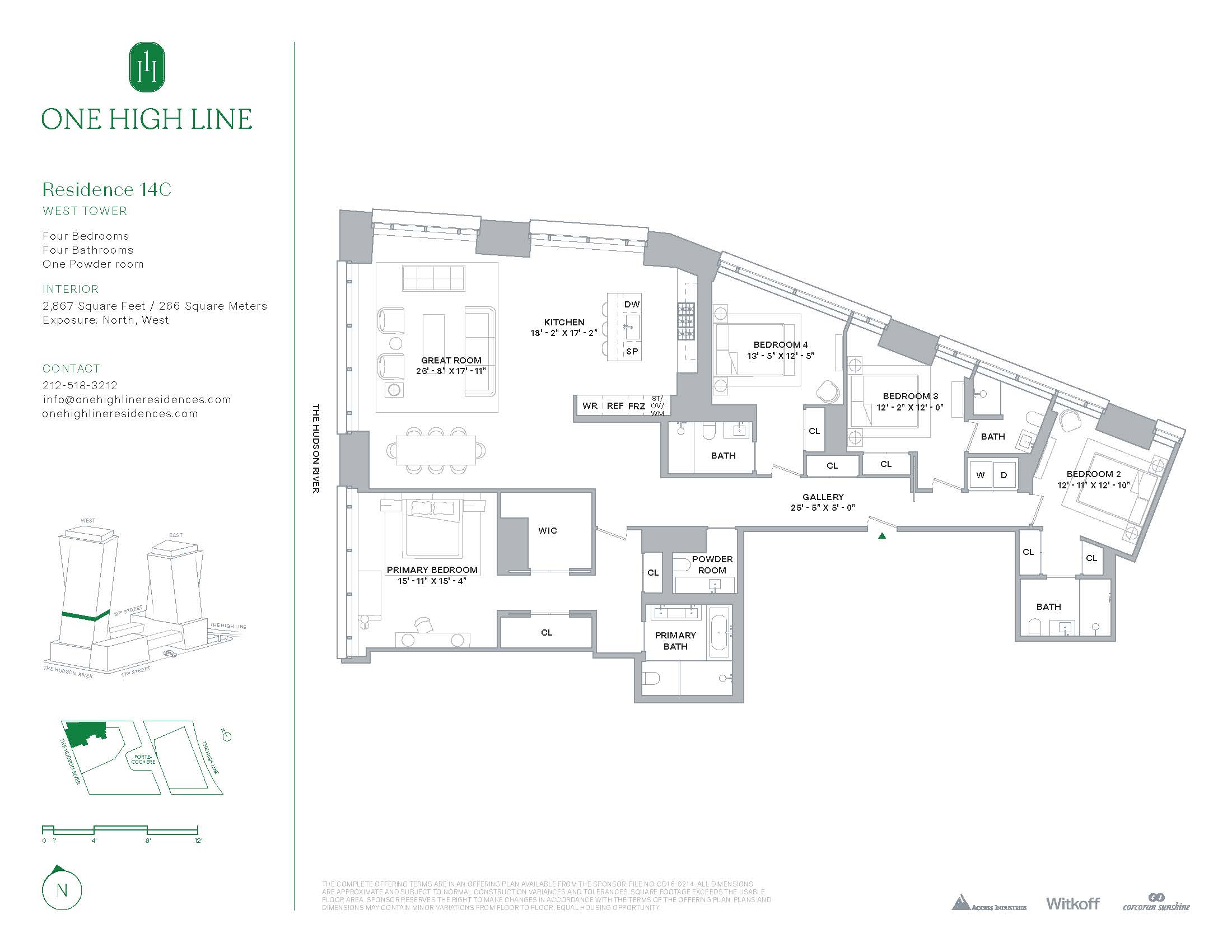 Floorplan for 500 West 18th Street West 14C