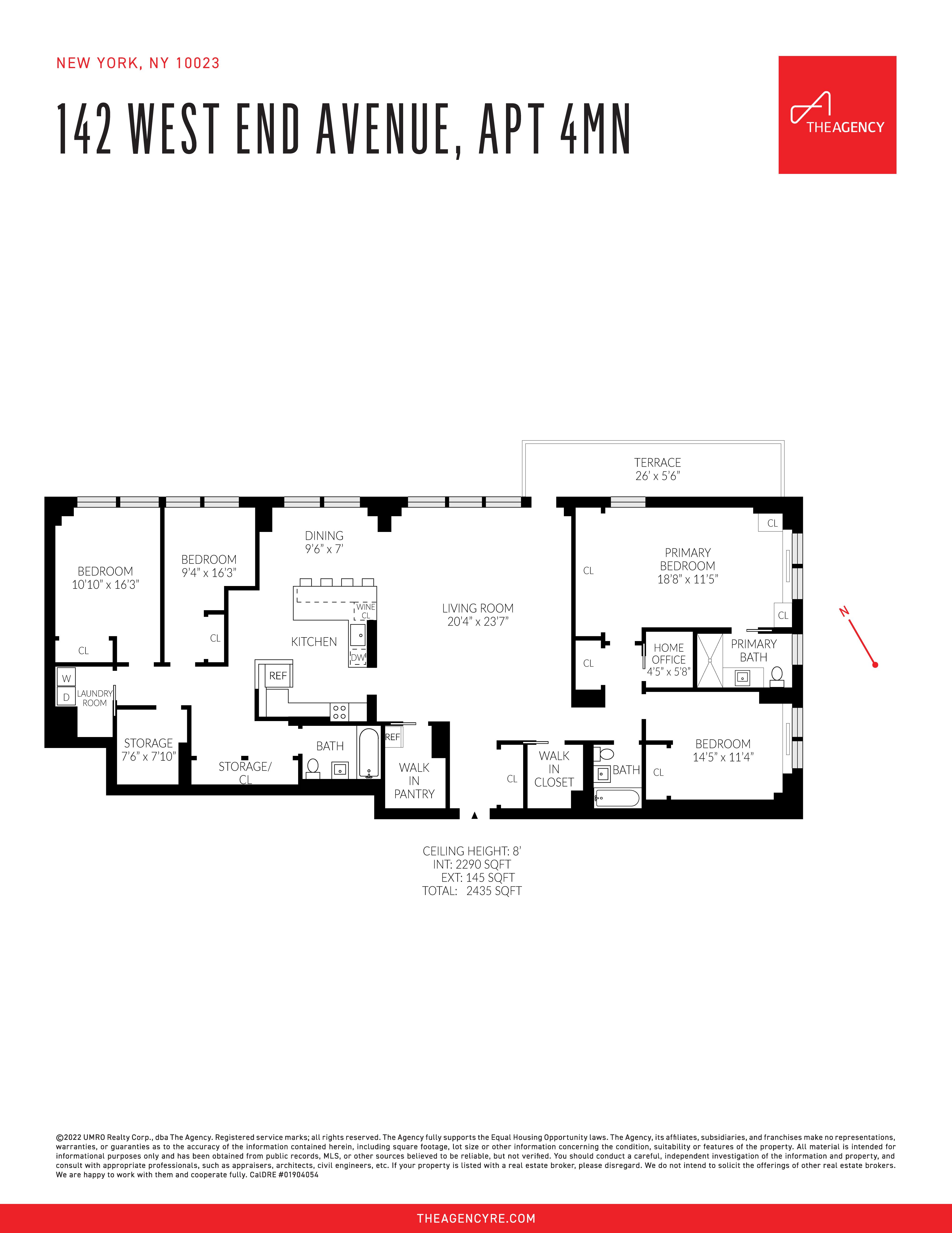 Floorplan for 142 West End Avenue, 4-MN