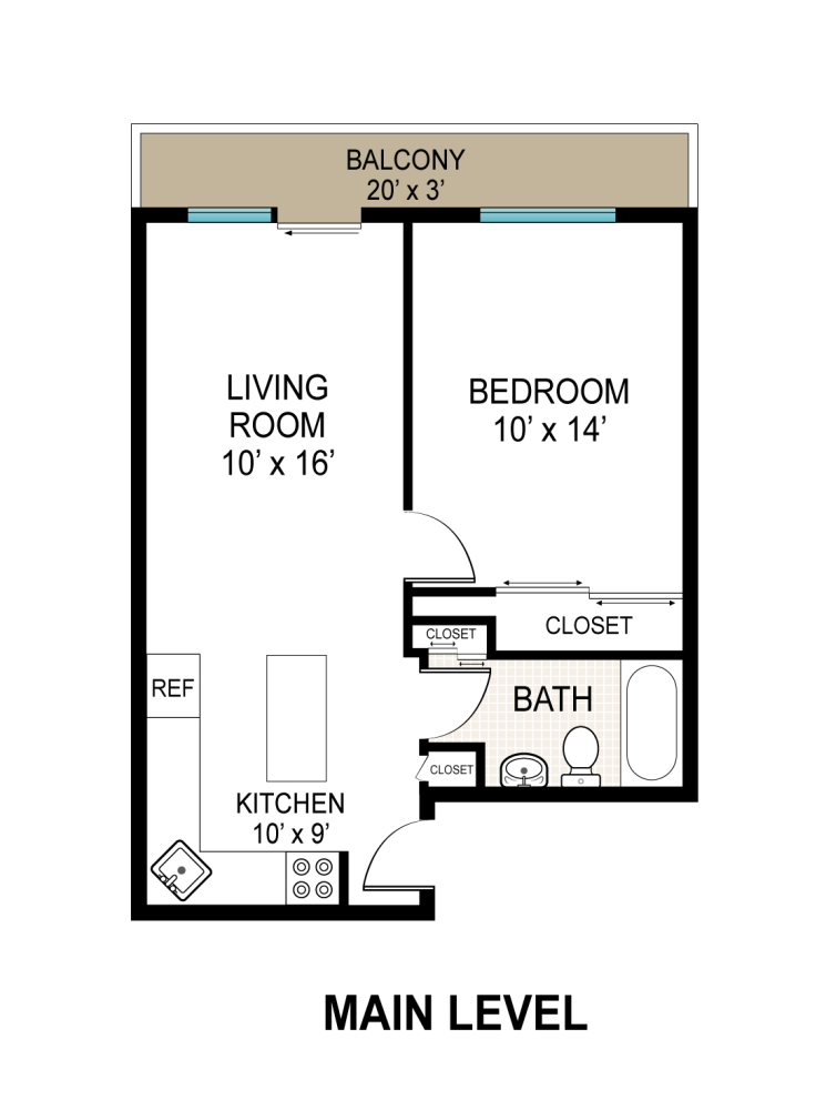 Floorplan for 308 101st Street, 44C