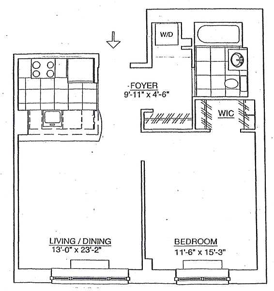 Floorplan for 555 West 23rd Street, N10-P