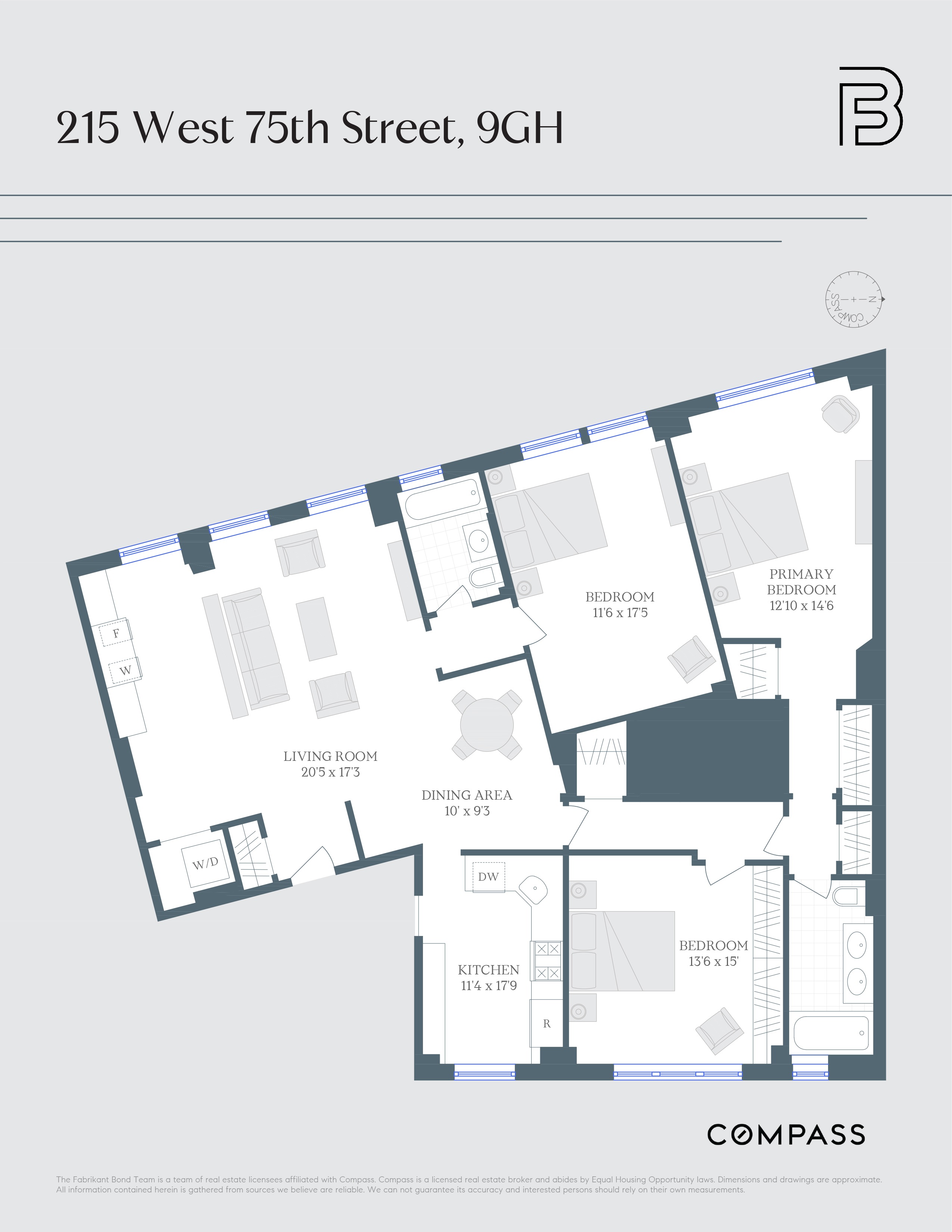 Floorplan for 215 West 75th Street, 9GH