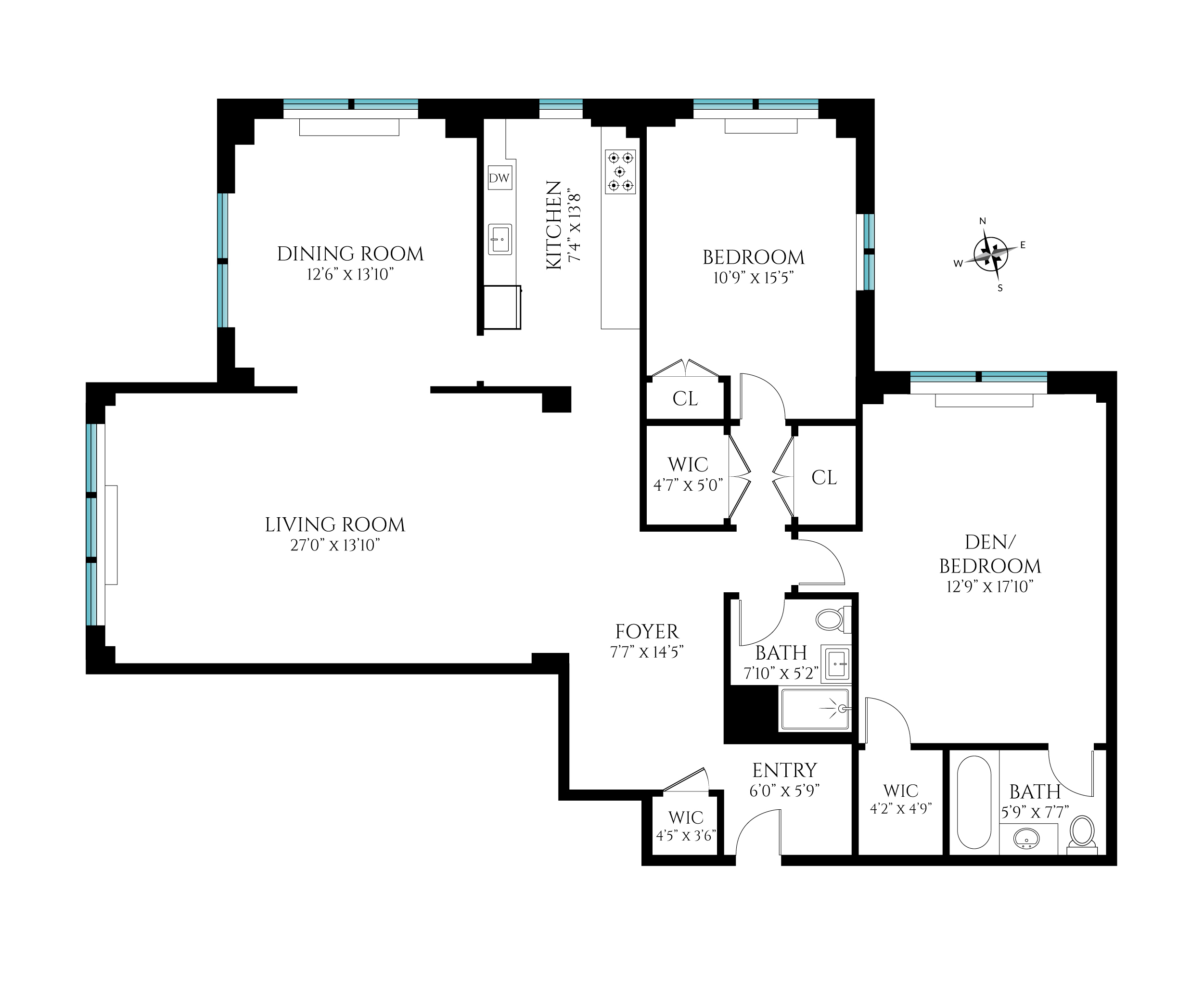 Floorplan for 605 Park Avenue, 17C