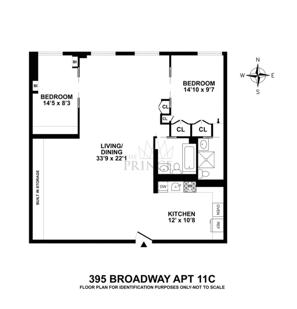 Floorplan for 395 Broadway, 11C