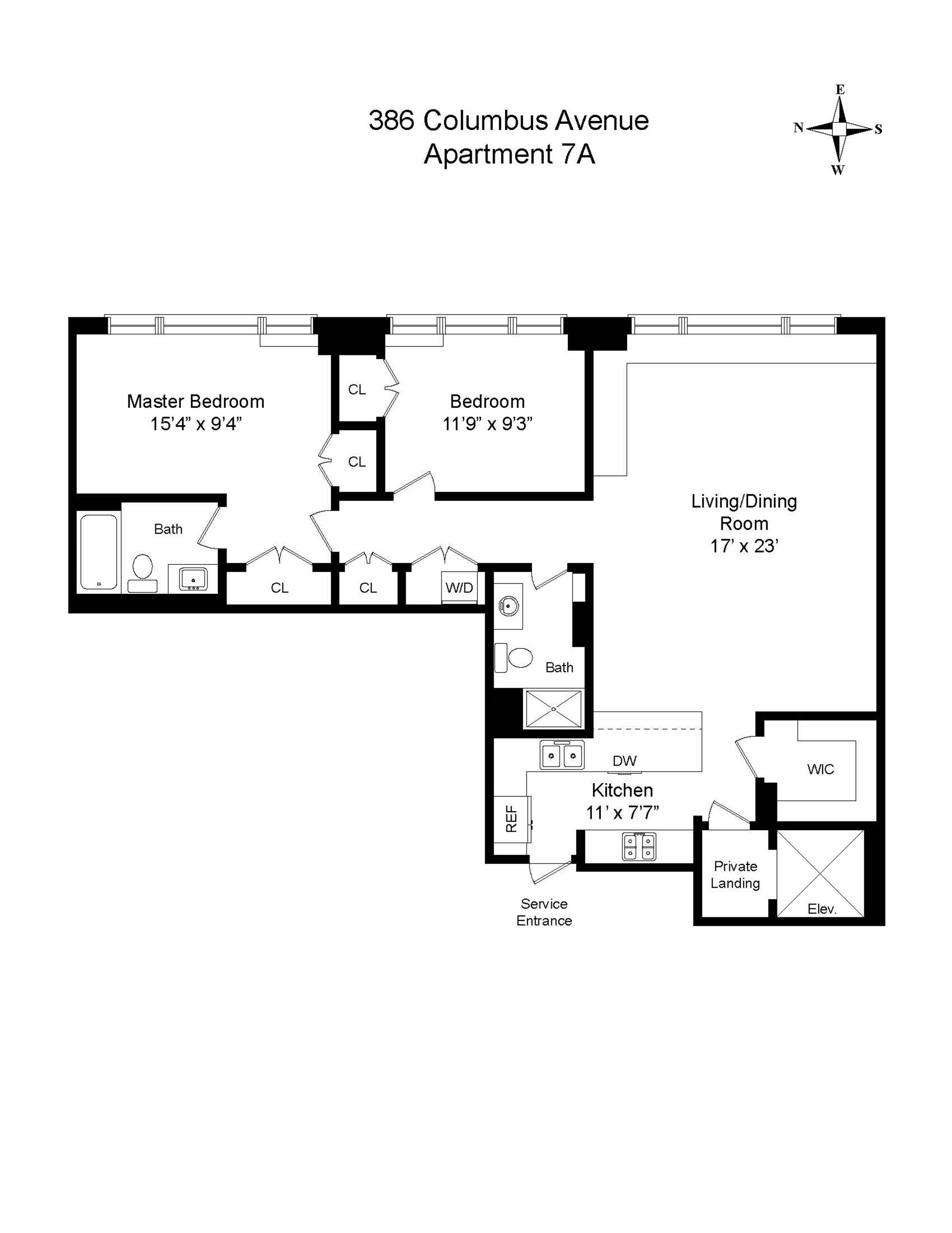 Floorplan for 386 Columbus Avenue, 7A