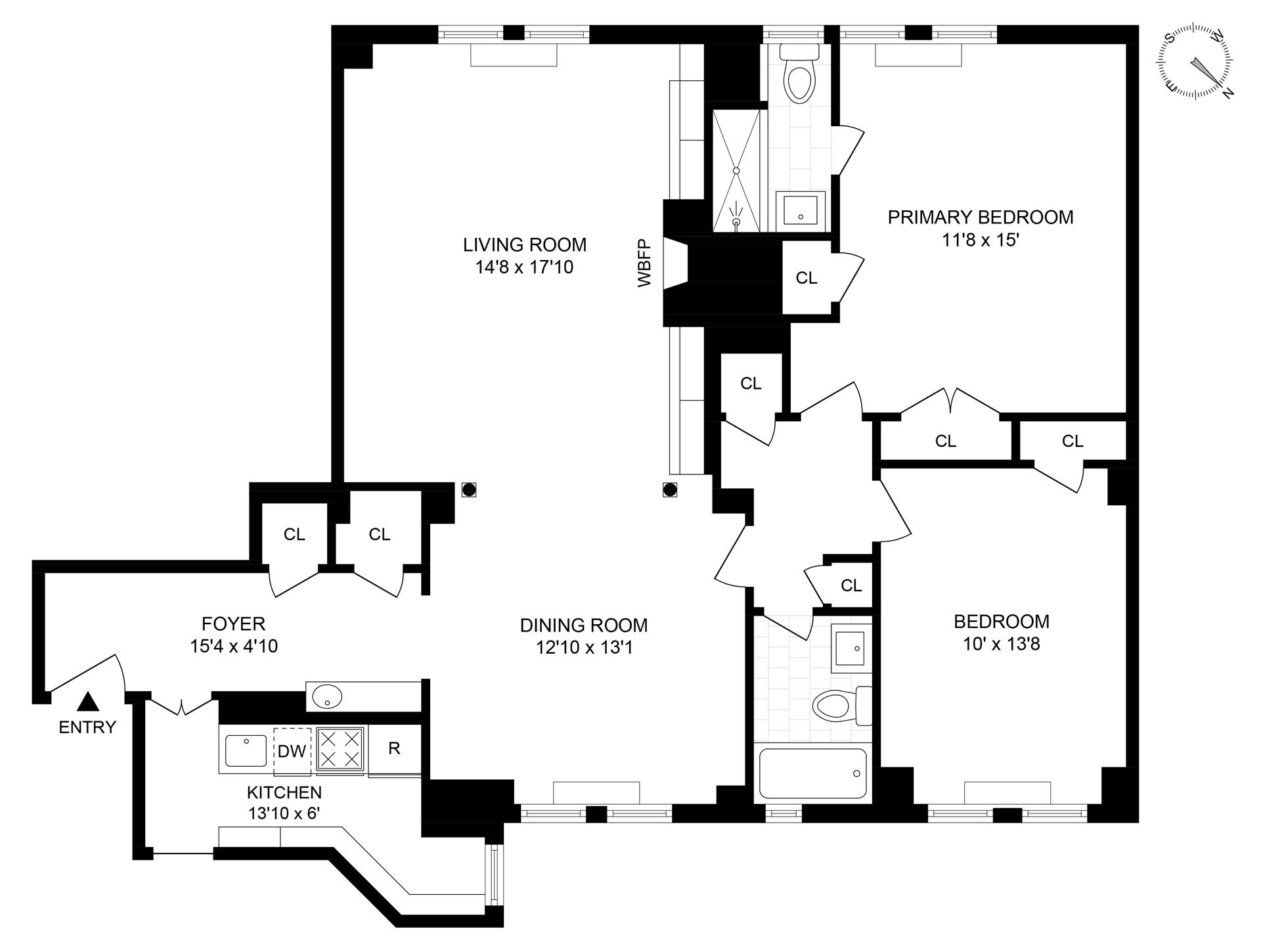 Floorplan for 425 East 86th Street, 8A