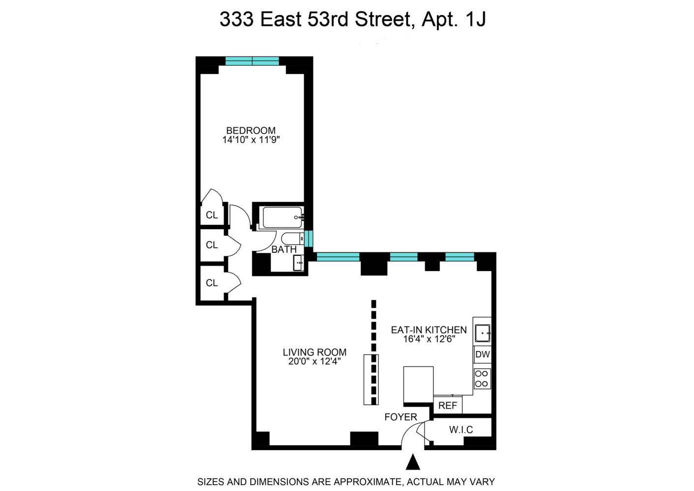 Floorplan for 333 East 53rd Street, 1J