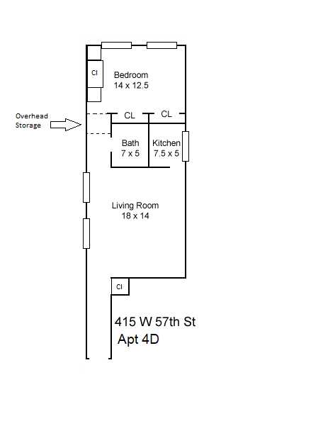 Floorplan for 415 West 57th Street, 4D