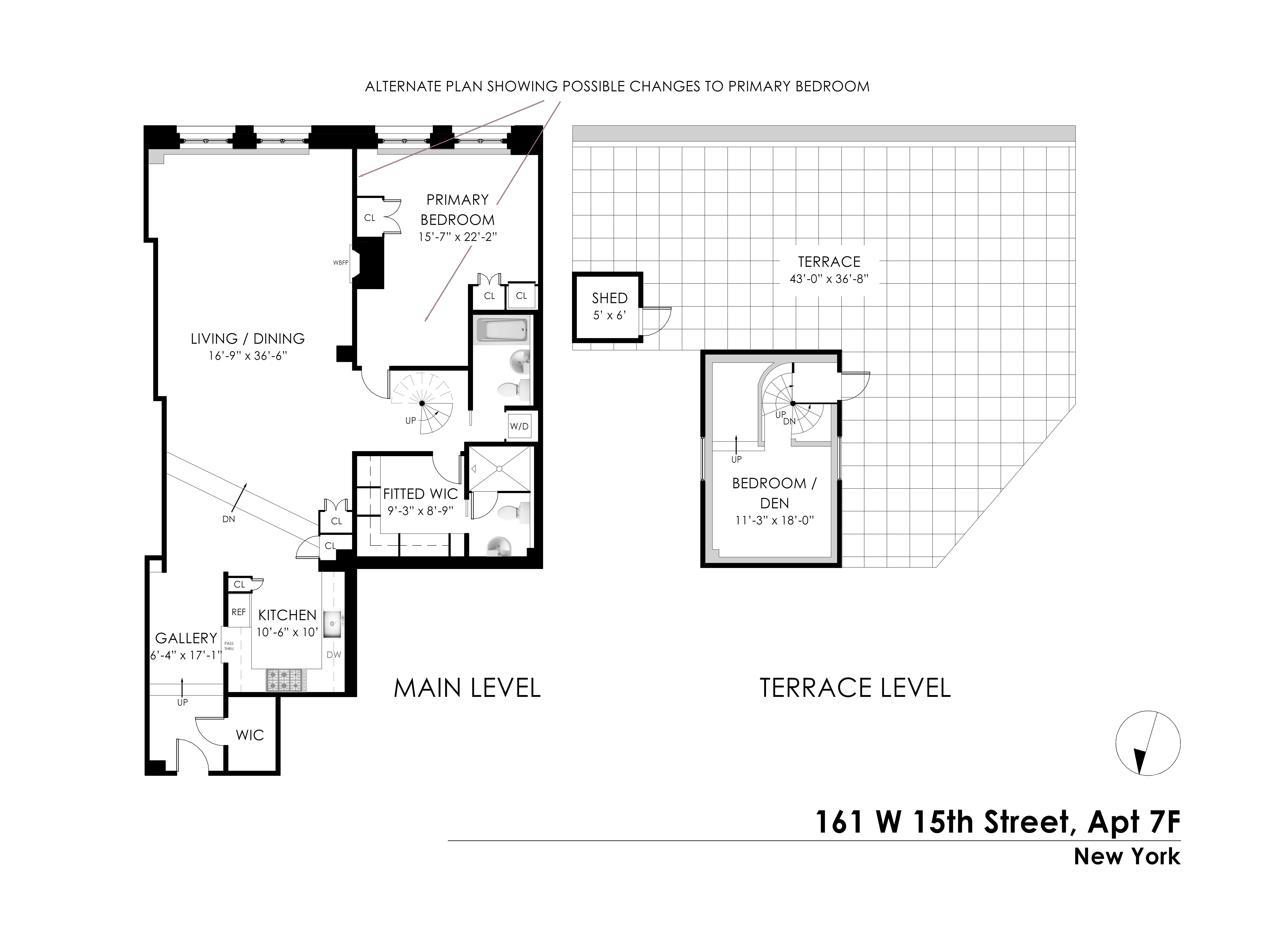 Floorplan for 161 West 15th Street, 7F