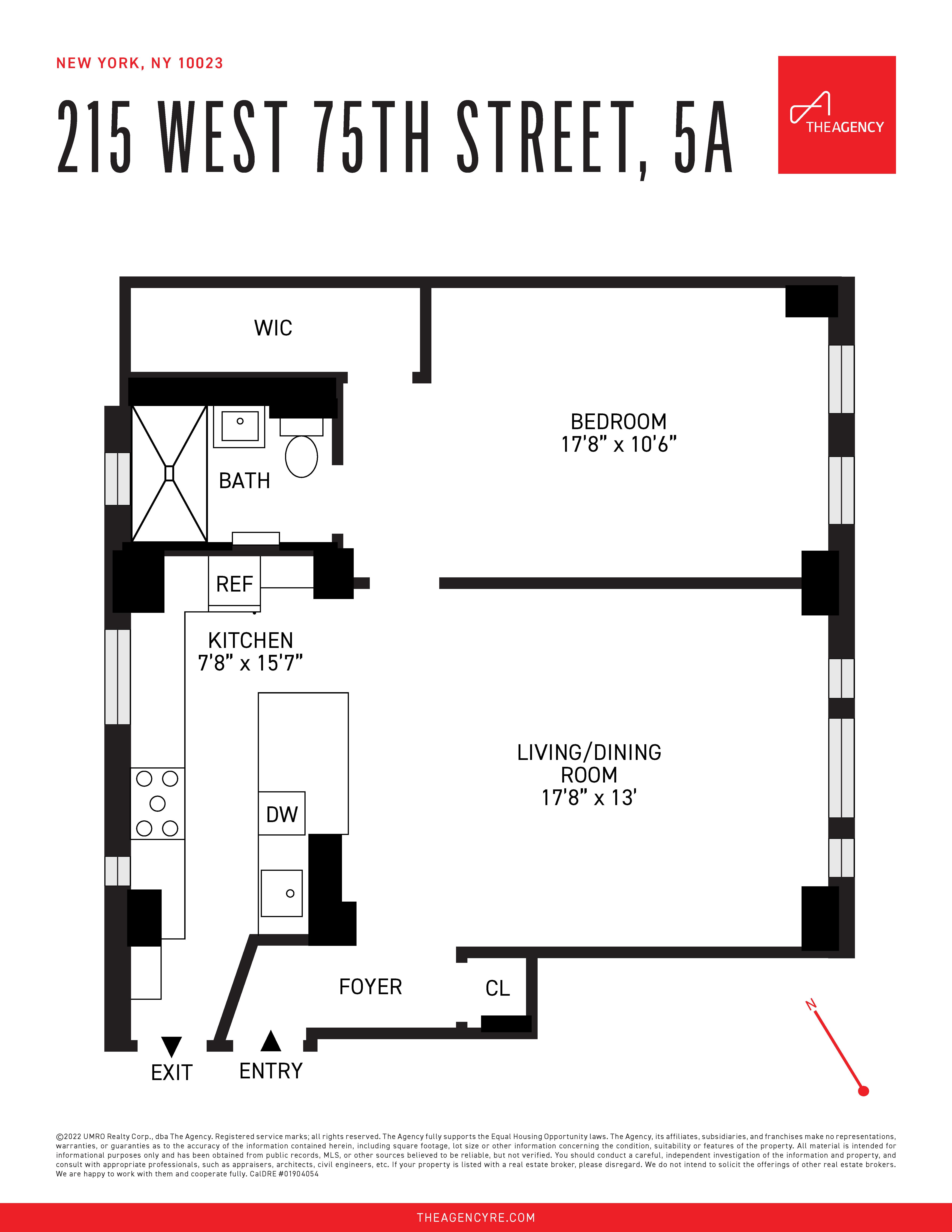 Floorplan for 215 West 75th Street, 5-A
