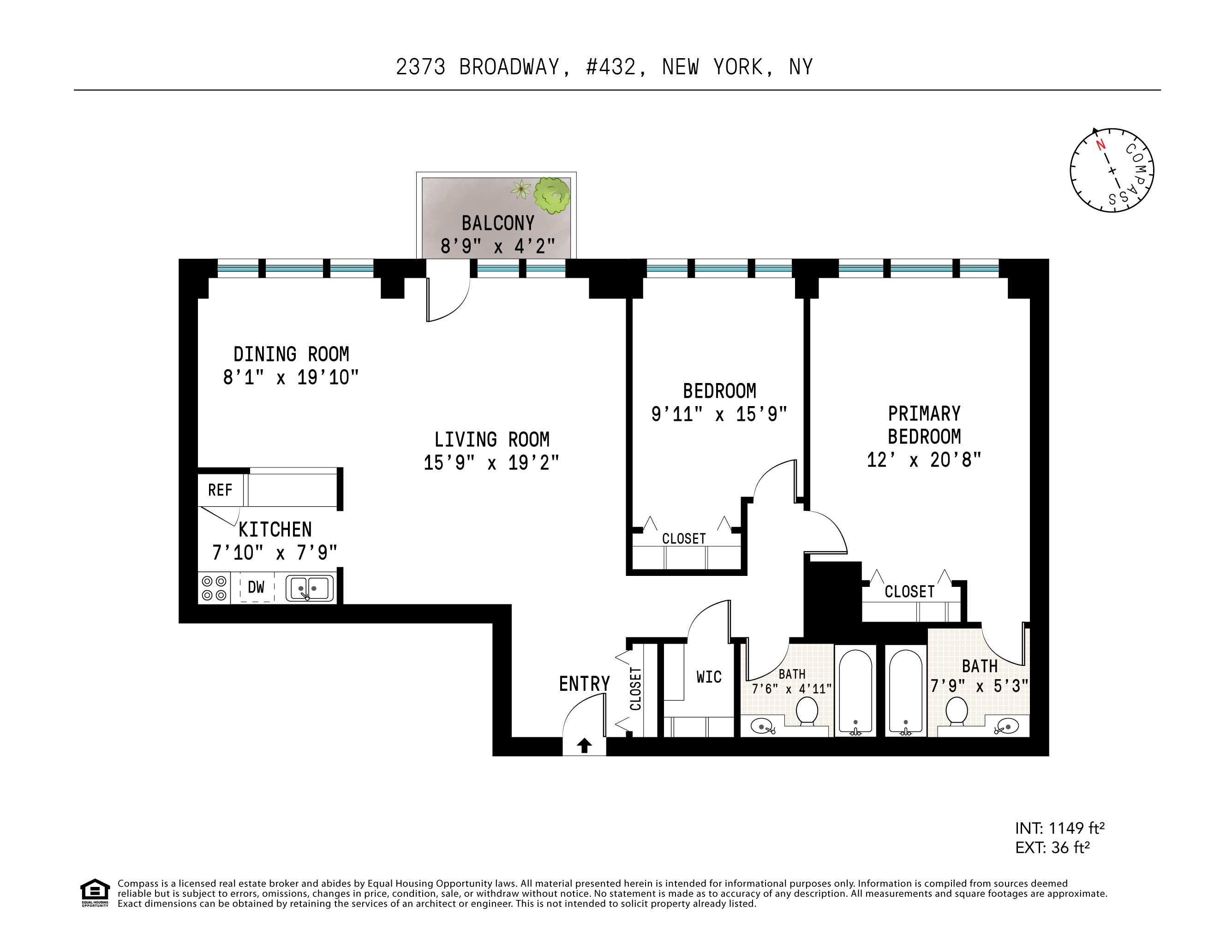 Floorplan for 2373 Broadway, 432