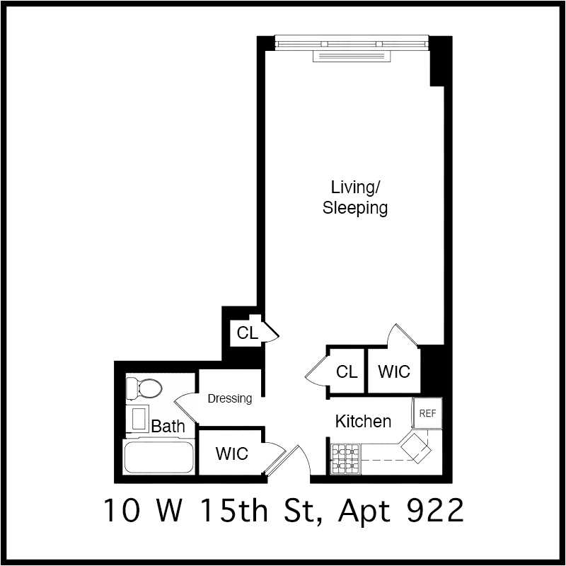 Floorplan for 10 West 15th Street, 922