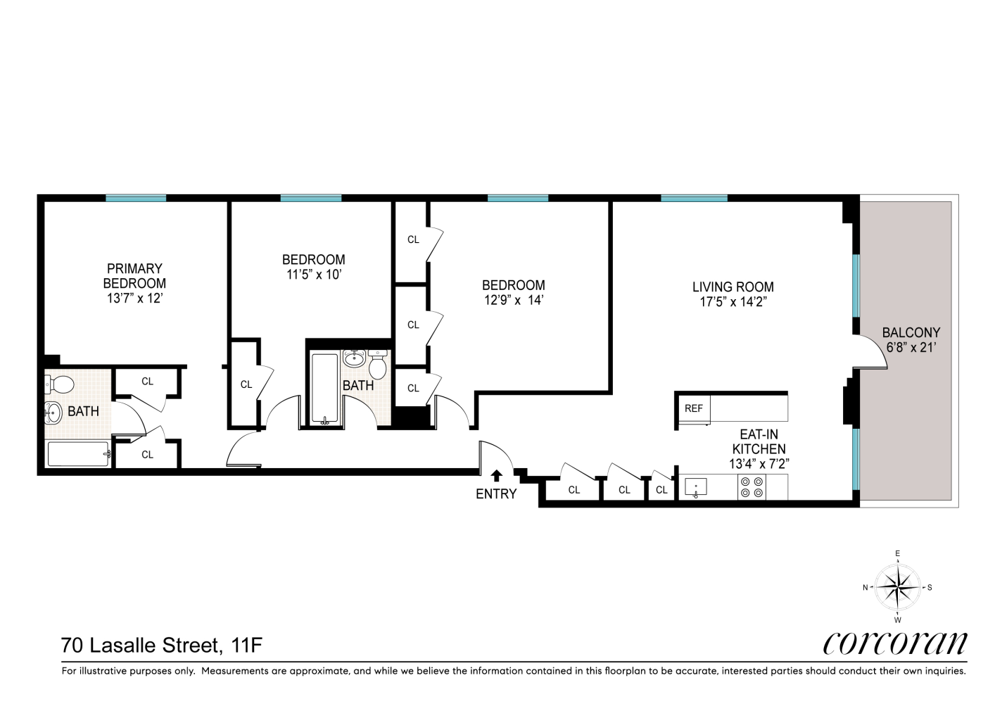 Floorplan for 70 Lasalle Street, 11F