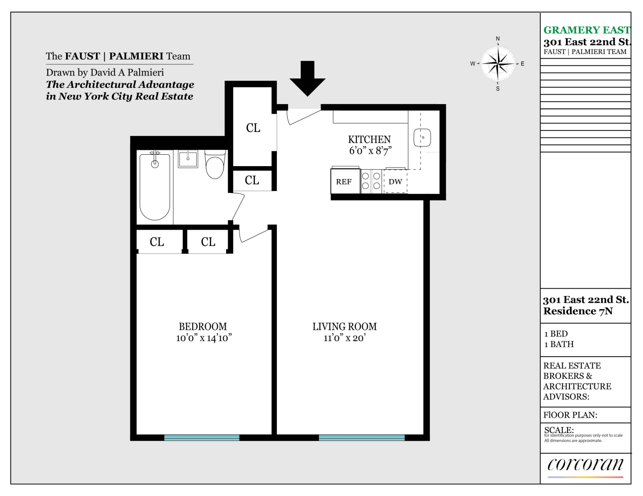 Floorplan for 301 East 22nd Street, 7N