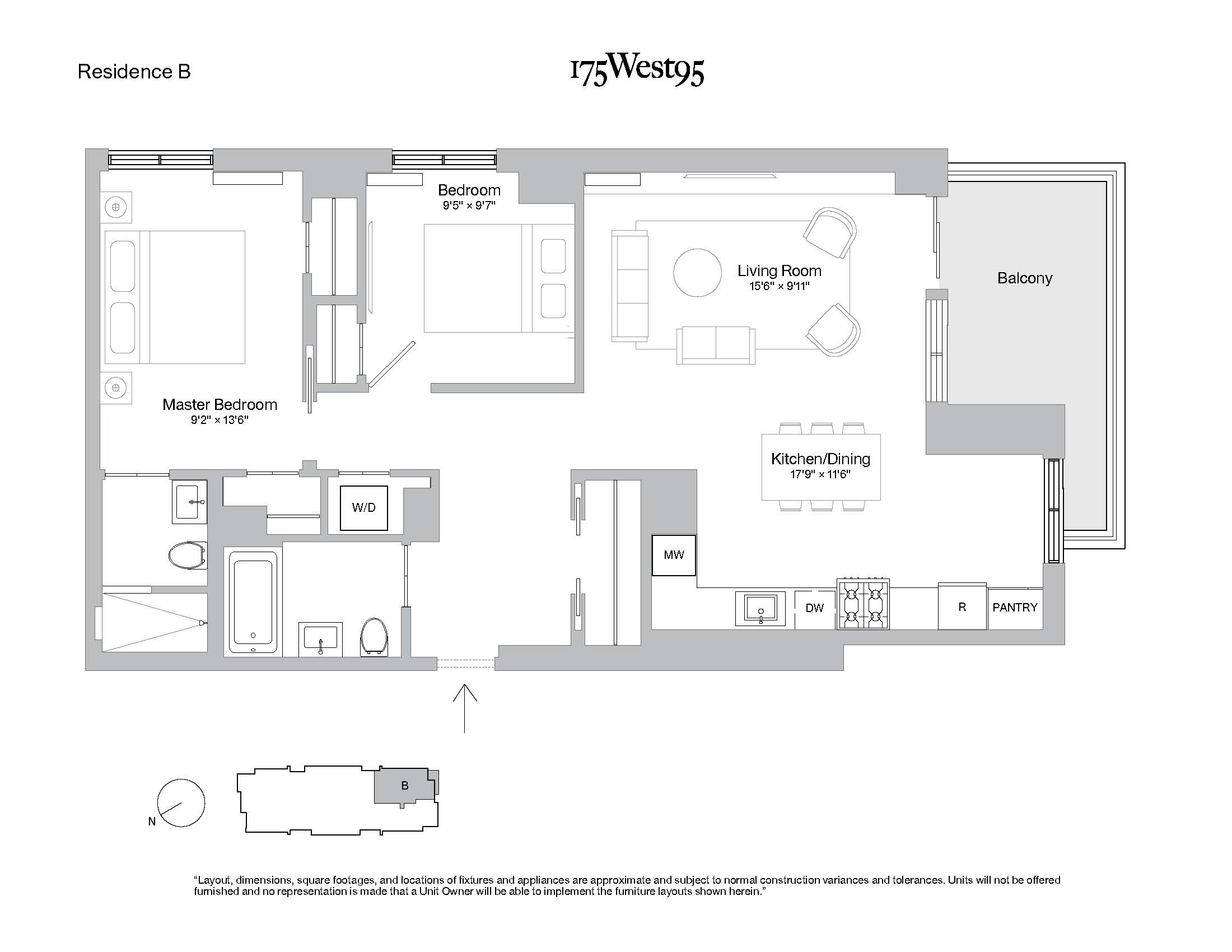 Floorplan for 175 West 95th Street, 5B