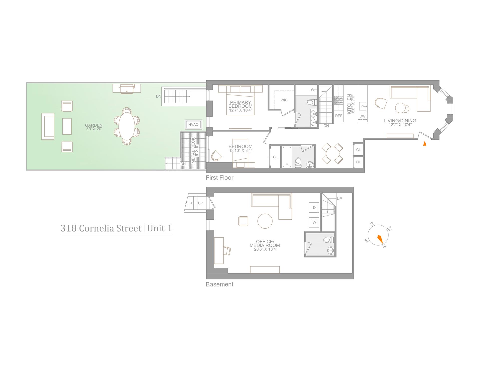 Floorplan for 318 Cornelia Street, 1