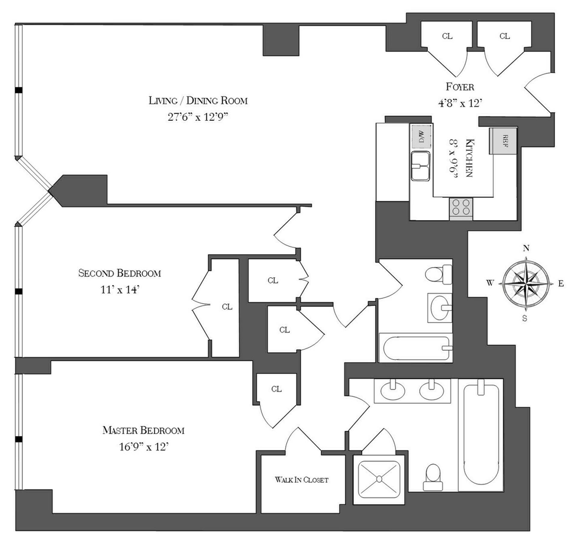 Floorplan for 300 East 55th Street, 8E