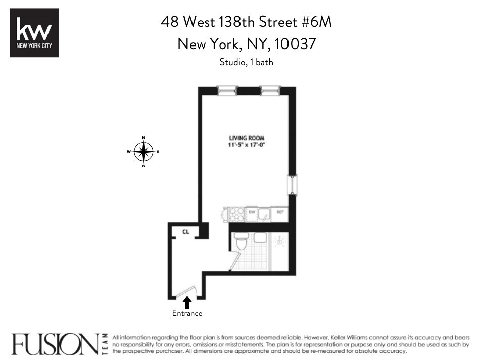 Floorplan for 48 West 138th Street, 6M
