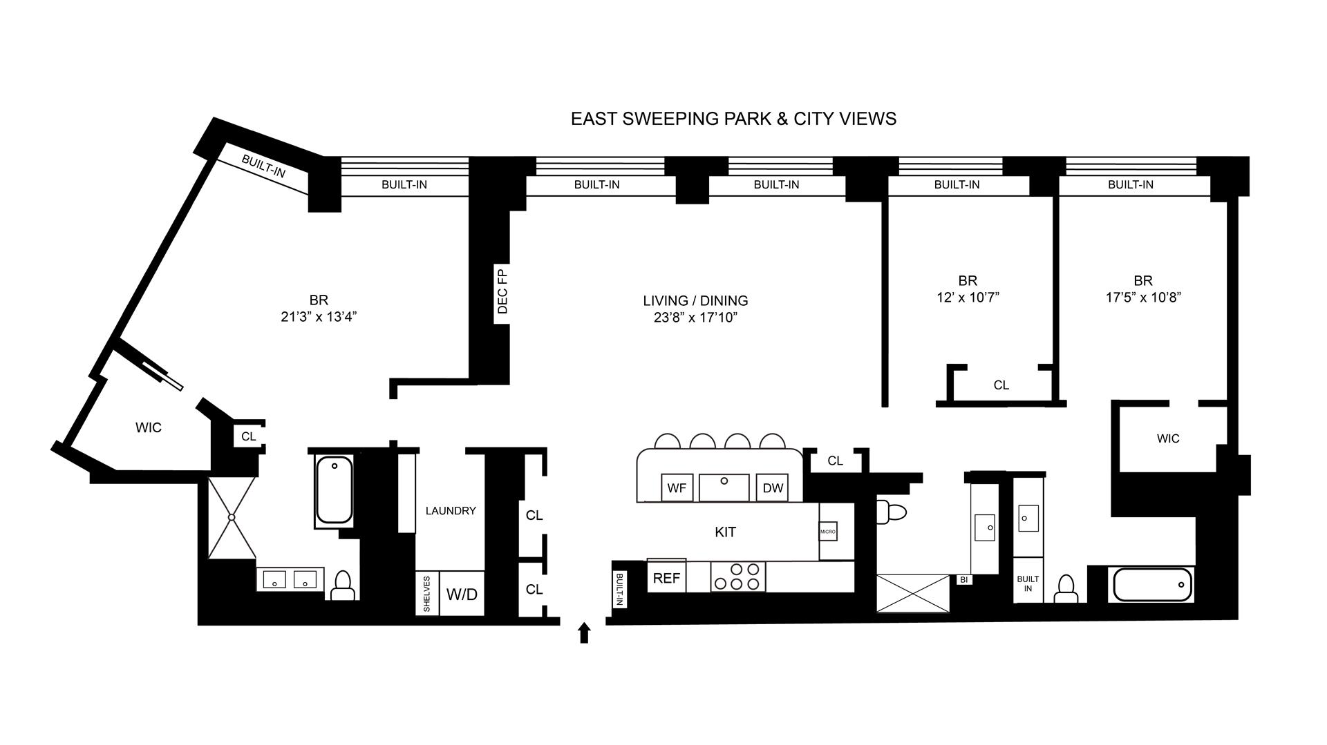 Floorplan for 30 West 63rd Street, 25STU