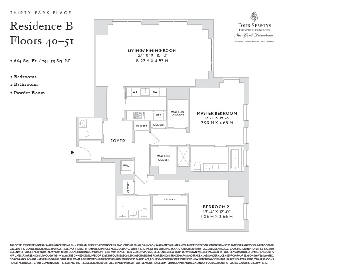 Floorplan for 30 Park Place, 50B