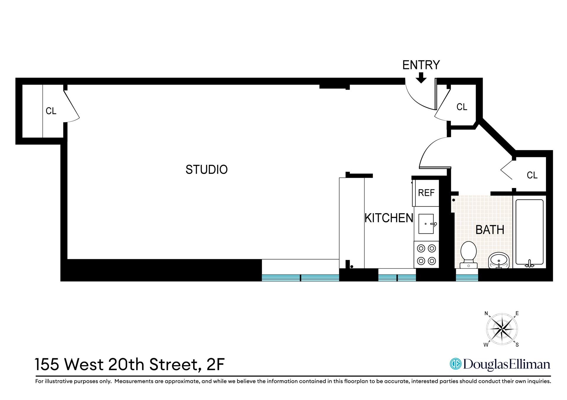 Floorplan for 155 West 20th Street, 2F