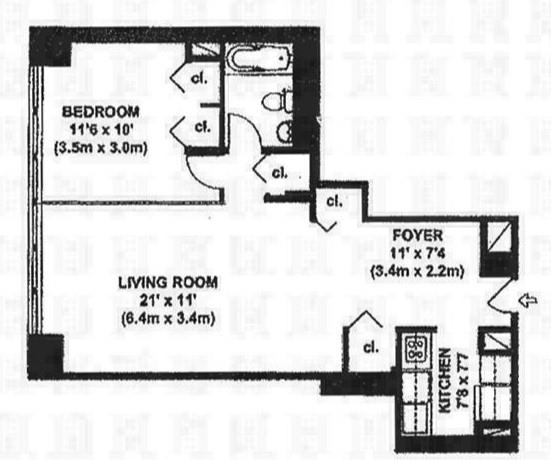 Floorplan for 301 East 45th Street, 6-F