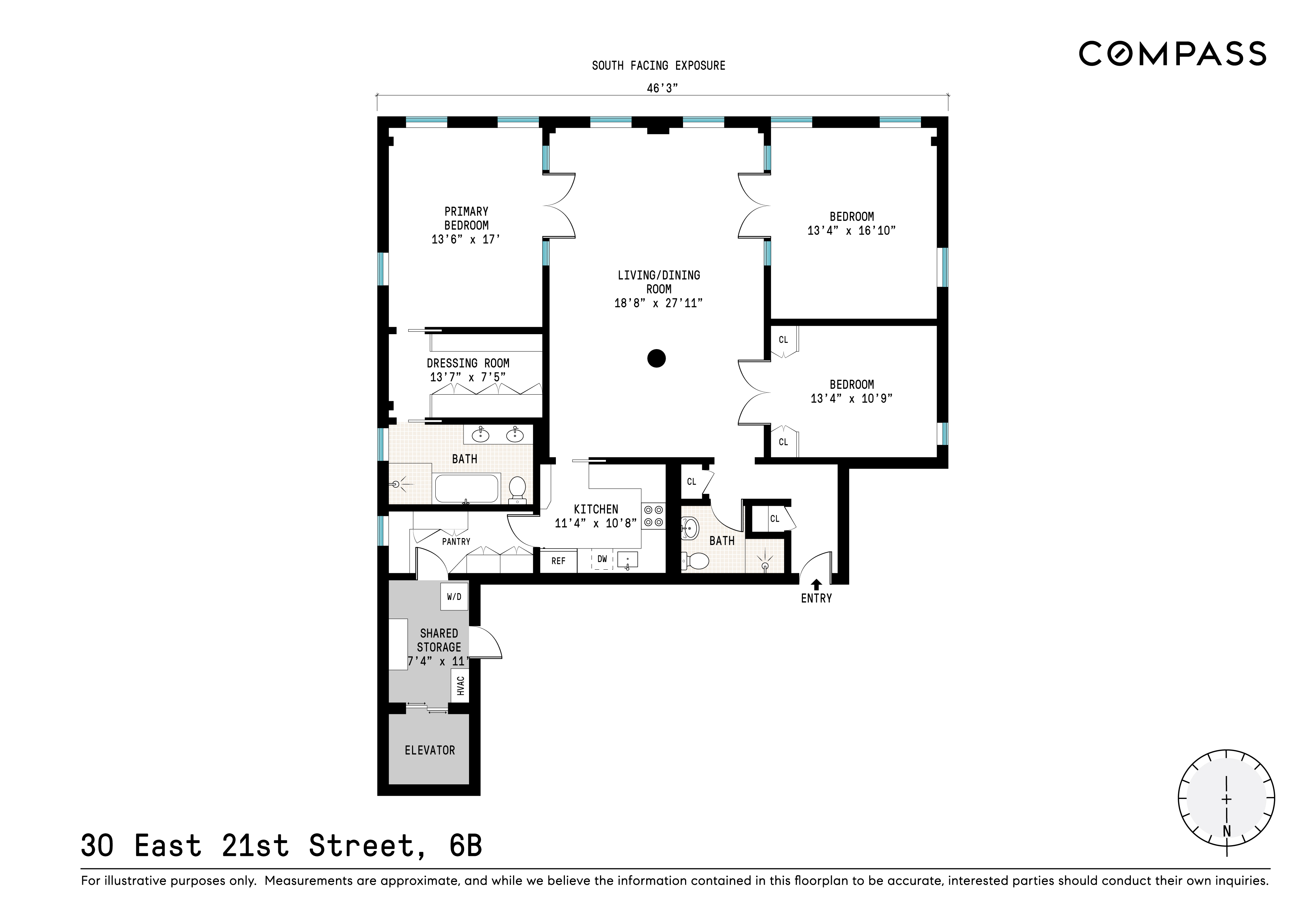 Floorplan for 30 East 21st Street, 6B