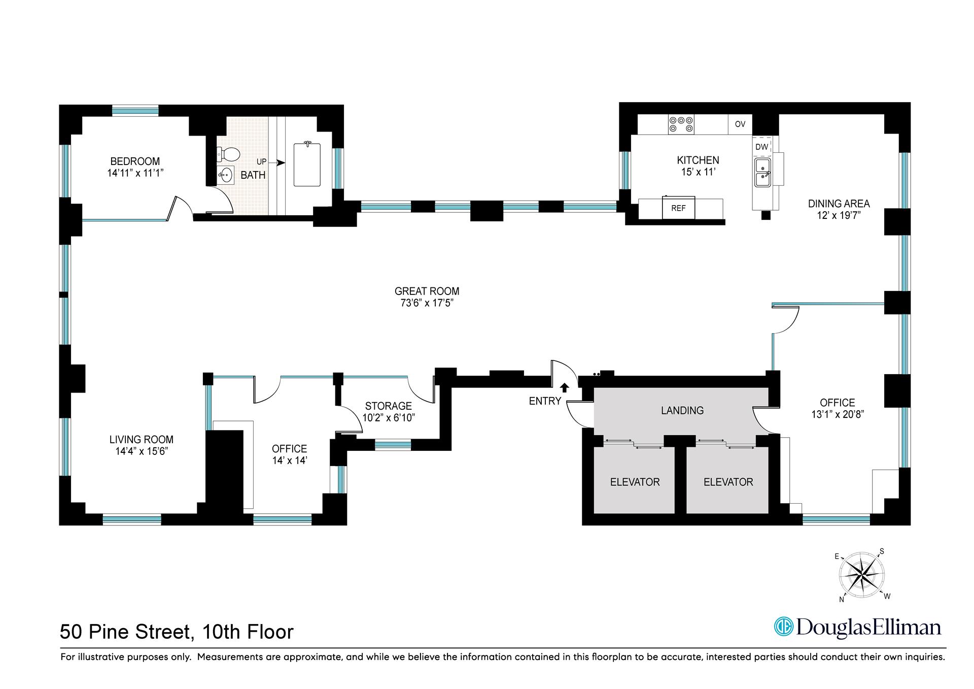 Floorplan for 50 Pine Street, 10