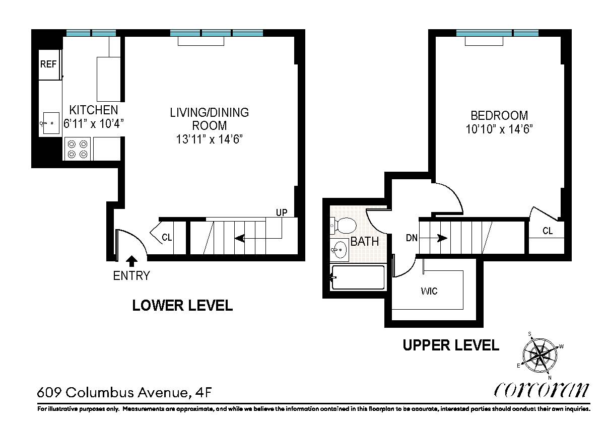 Floorplan for 609 Columbus Avenue, 4F