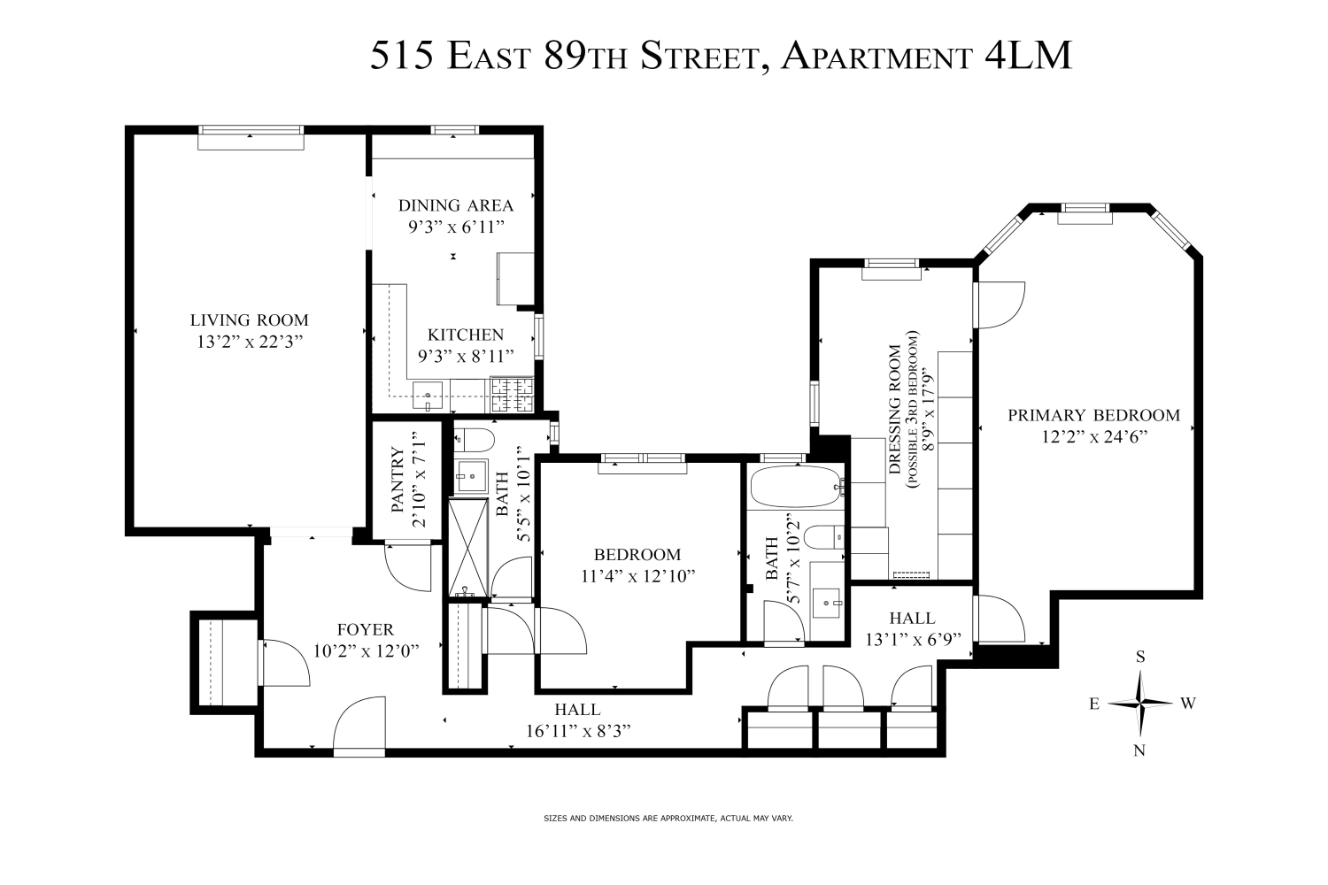 Floorplan for 515 East 89th Street, 4LM
