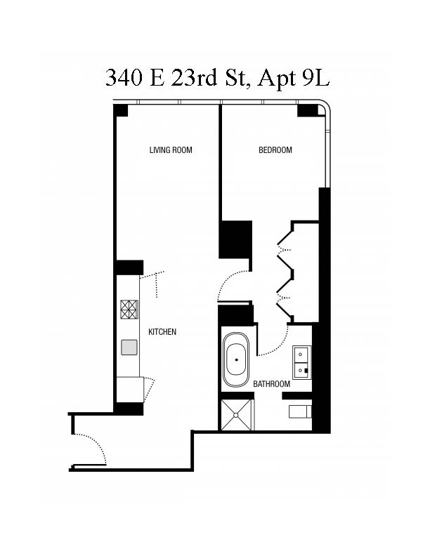 Floorplan for 340 East 23rd Street, 9L