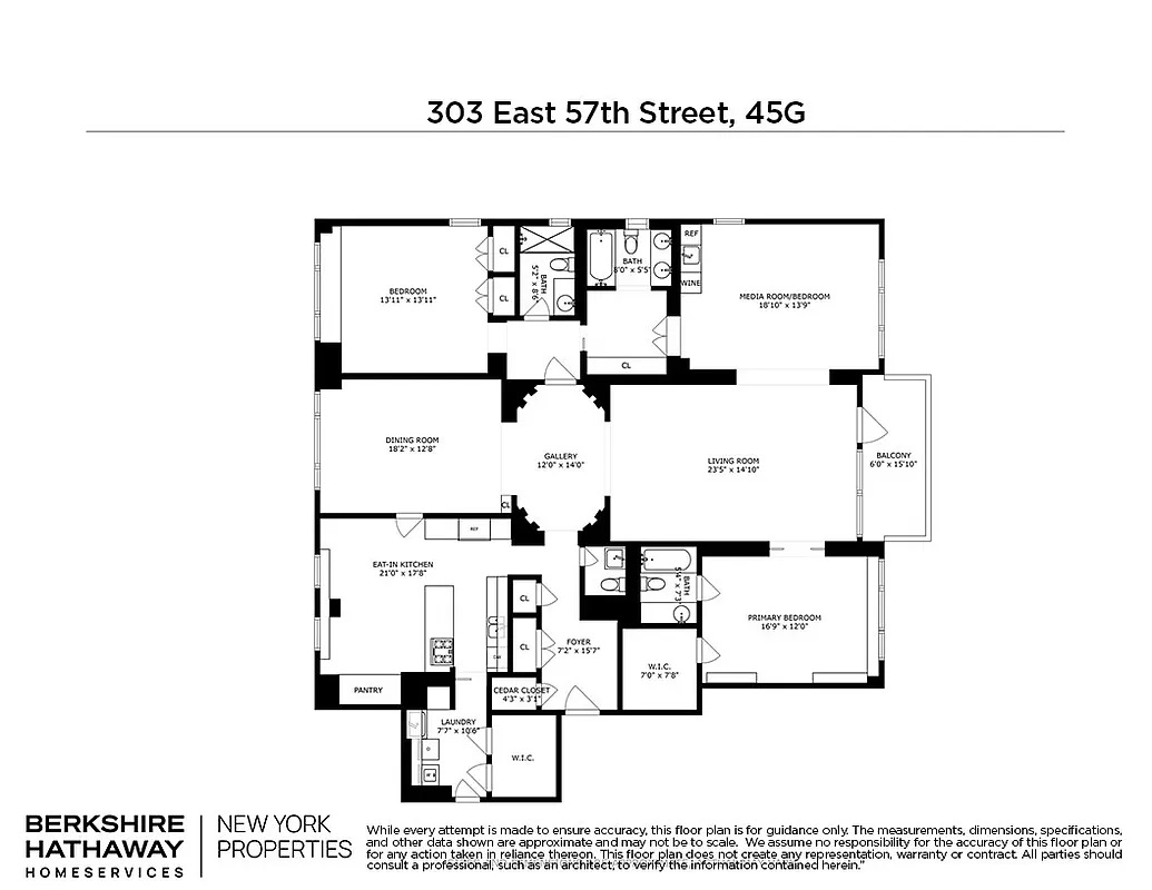 Floorplan for 303 East 57th Street, 45G
