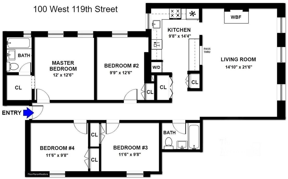 Floorplan for 100 West 119th Street, 3D
