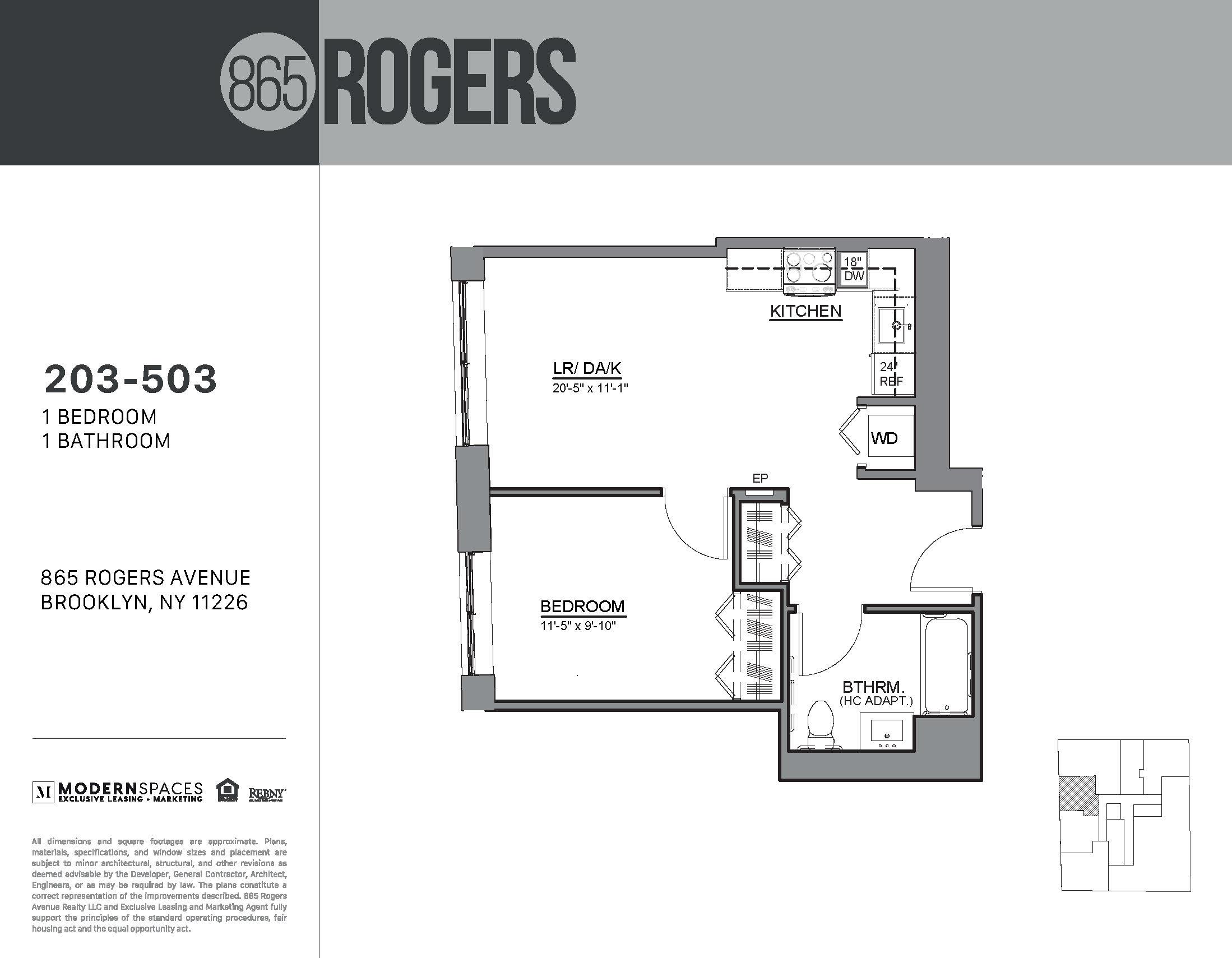 Floorplan for 865 Rogers Avenue, 503