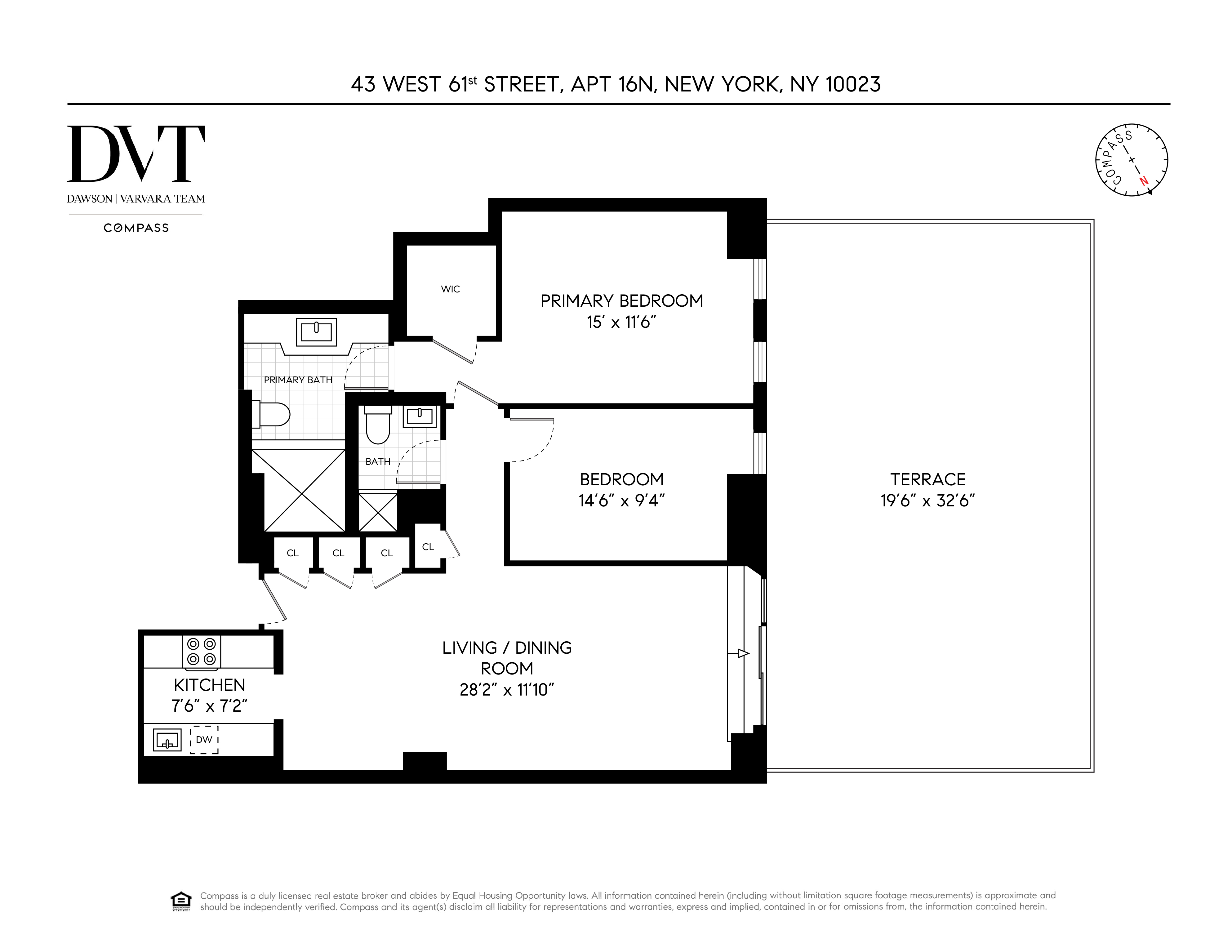 Floorplan for 43 West 61st Street, 16N