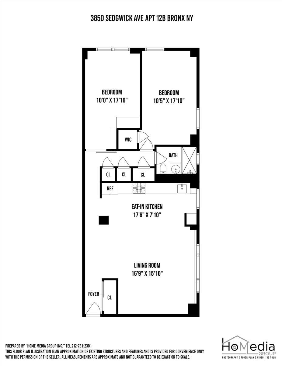 Floorplan for 3850 Sedgwick Avenue, 12-B