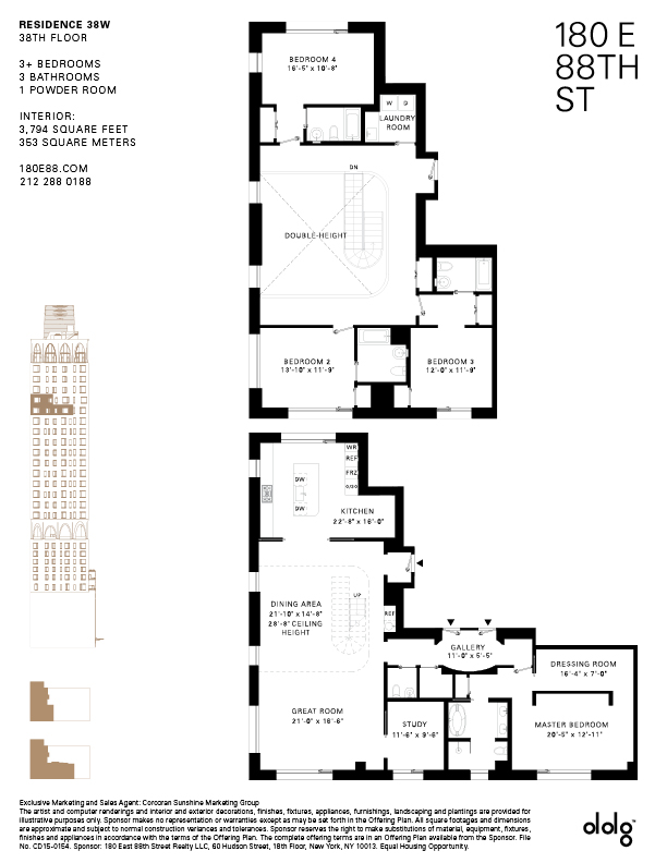 Floorplan for 180 East 88th Street, 38W