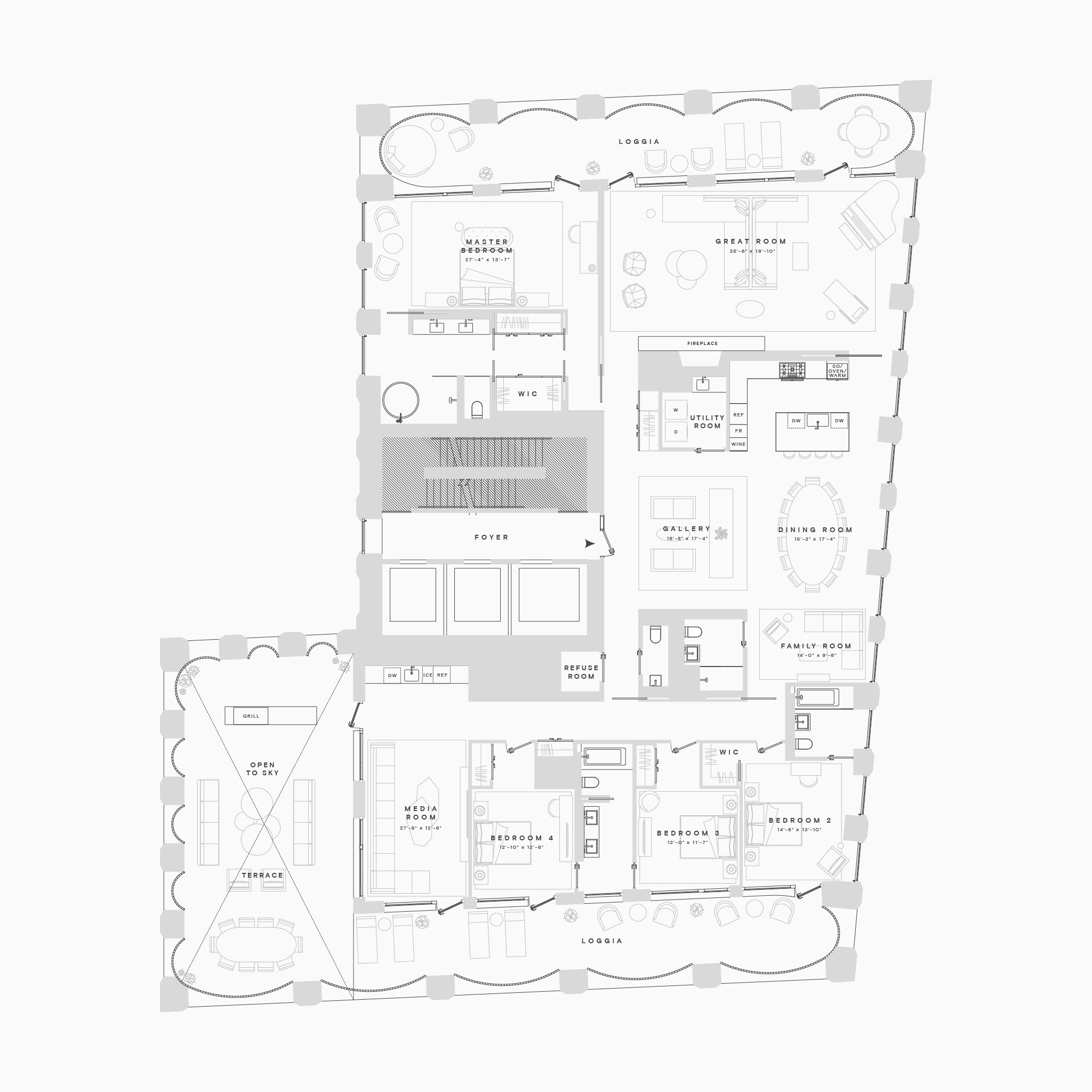 Floorplan for 130 William Street, PH65