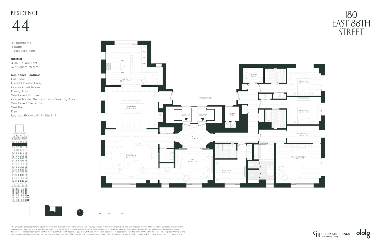 Floorplan for 180 East 88th Street, 44