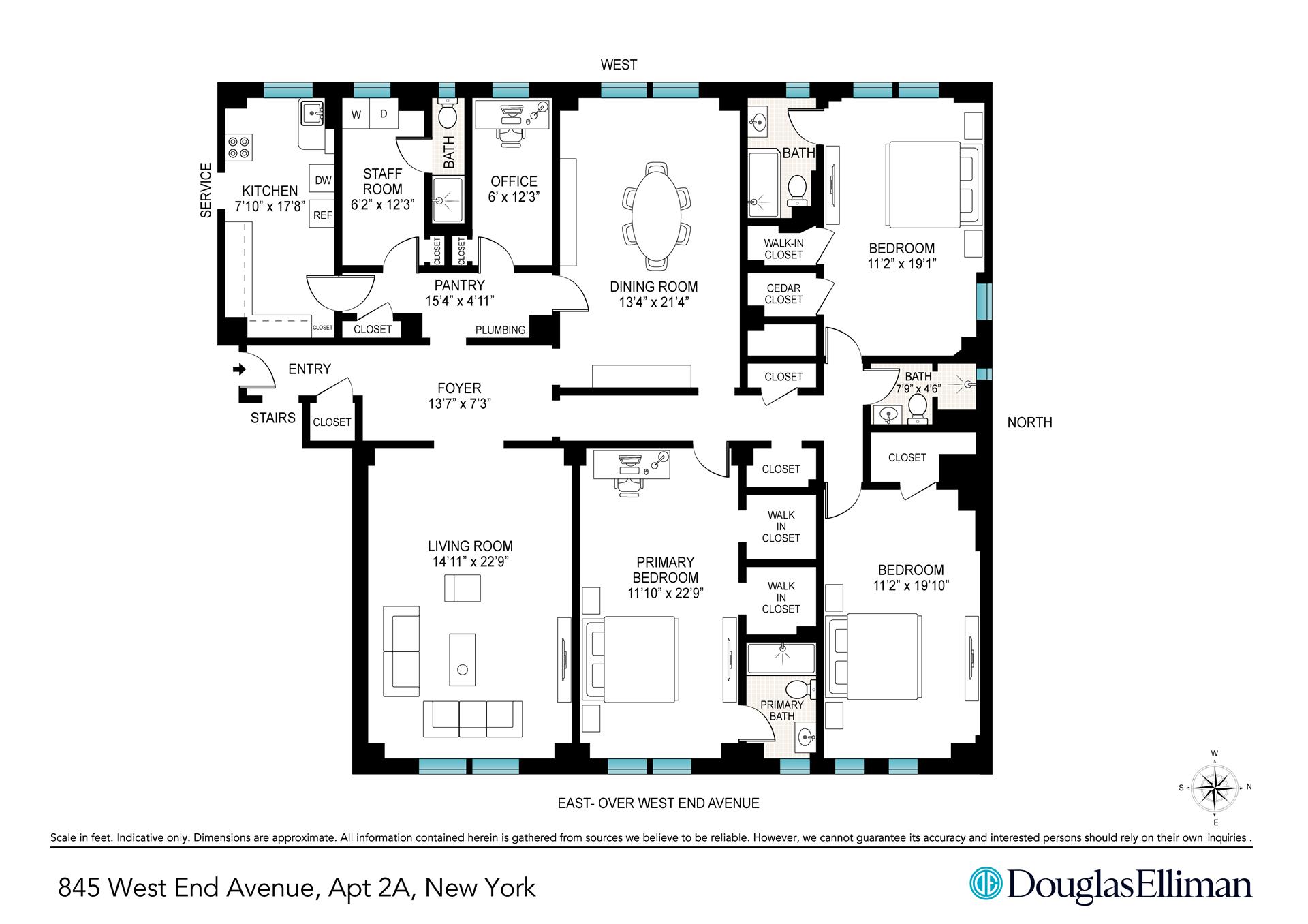 Floorplan for 845 West End Avenue, 2A