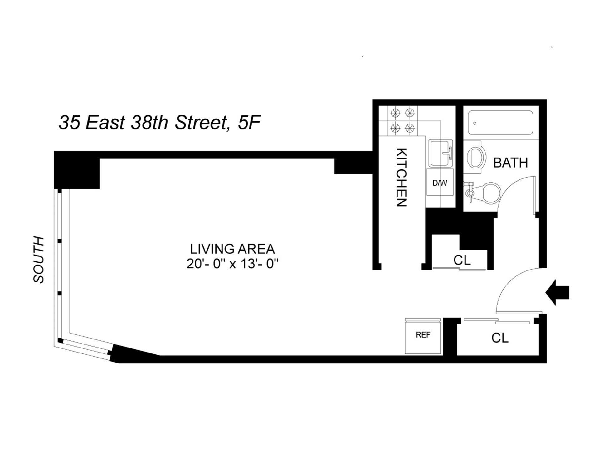 Floorplan for 35 East 38th Street, 5F